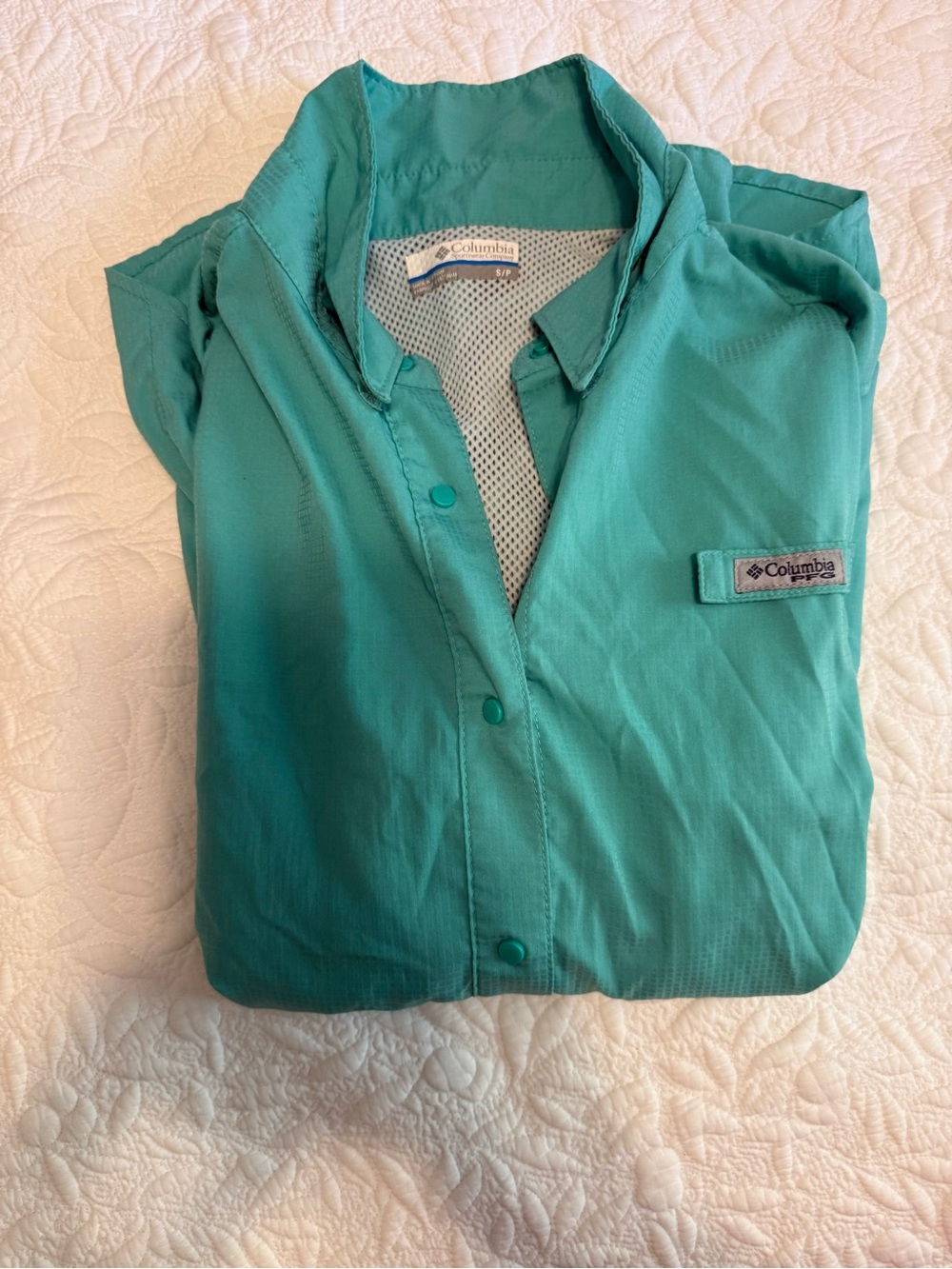 Columbia Teal Button-Down Women's Outdoor Shirt